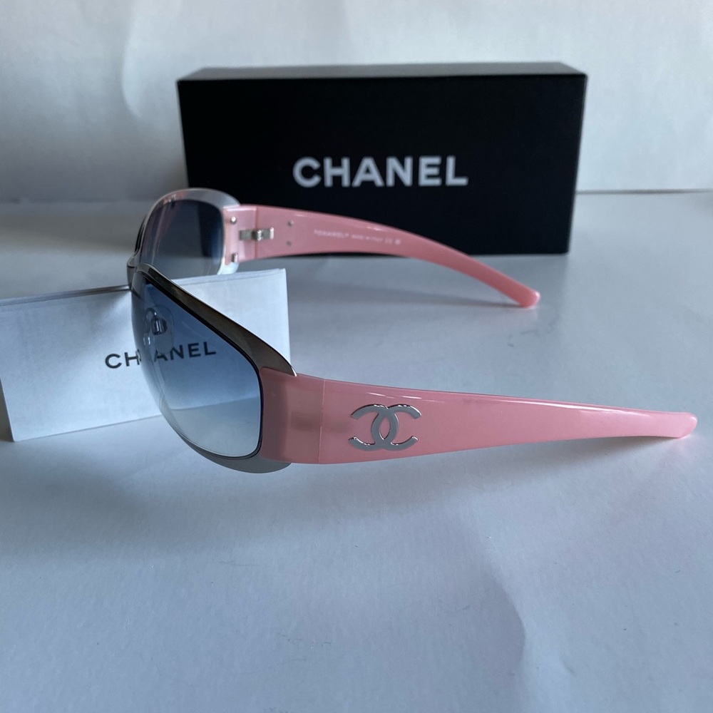 CHANEL Lt Pink Silver Sunglasses CC Logo 4116 - Picture 2 of 8